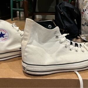 white converse high top size 10 men's